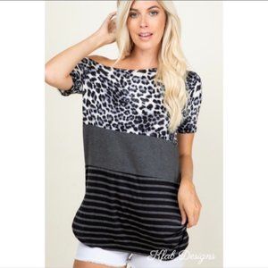 Mix Print Super Soft Off Shoulder Top!